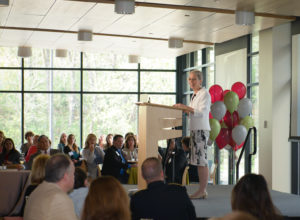 Lynn Sontag speaking at event